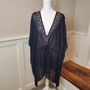 Michael Kors Black V Neck Swim Cover Up L/XL